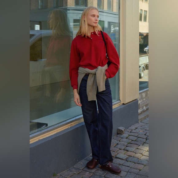 π₯ Cropped Red Polo Shirt by WConcept, XS - Picture 4 of 11